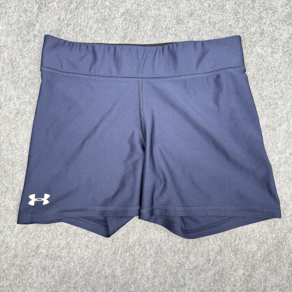 Under Armour Womens HeatGear Compression Shorts Navy Blue Large